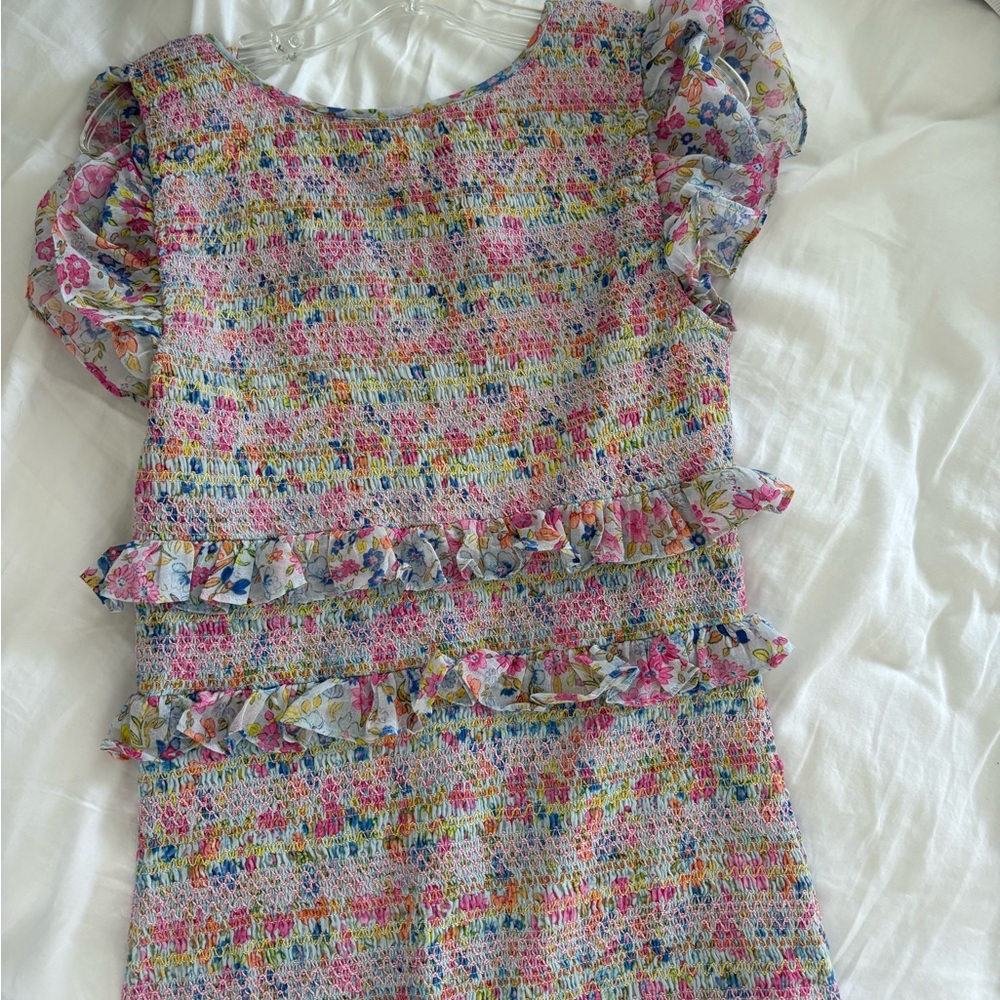 LoveShackFancy Multicolor Floral Mini Dress - Picture 2 of 2